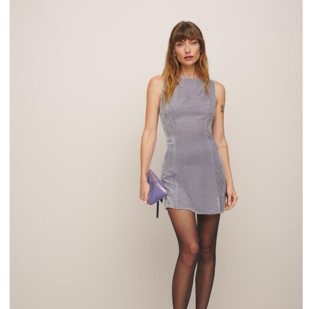 NWT Brisbane Velvet Dress In Lavender Mist REFORMATION - Picture 2 of 2